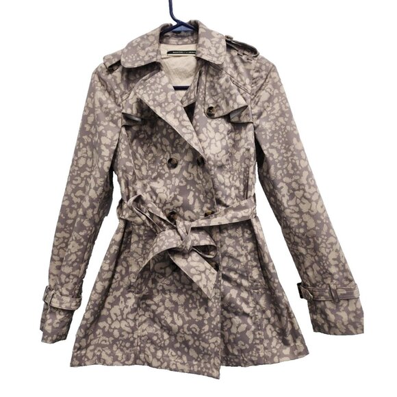 Anthropologie Jackets & Blazers - Anthropologie Daughters of the Liberation Womens Trench Coat 4 Tan Animal Print
